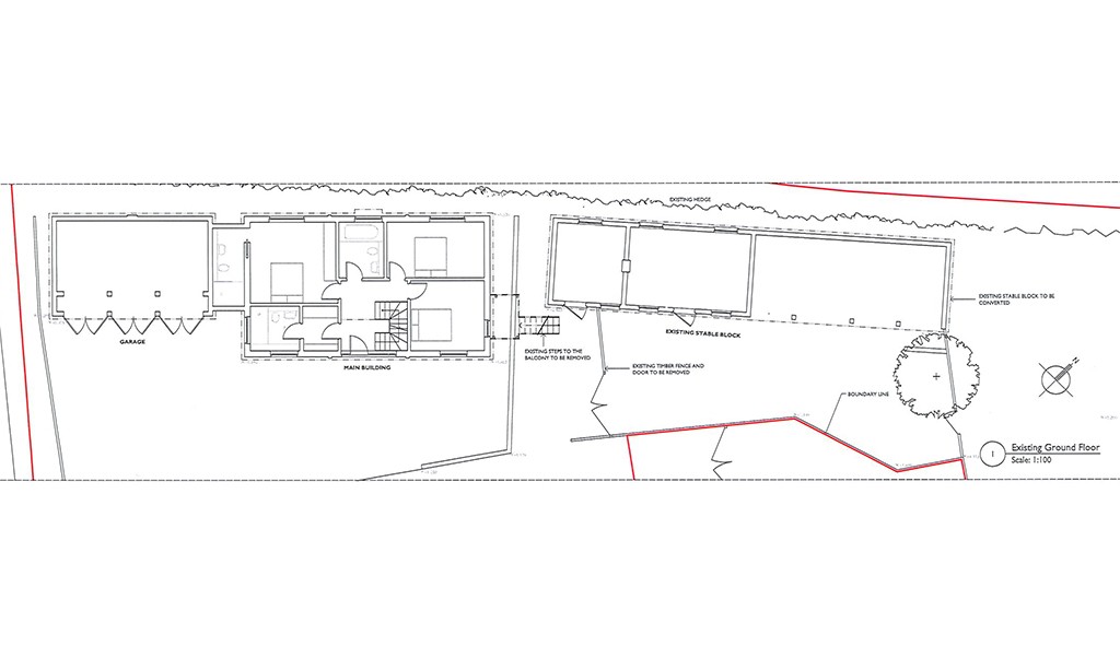 Lot: 35 - STABLES AND LAND WITH PLANNING IN SOUGHT AFTER LOCATION - Existing Ground Floor Plan
